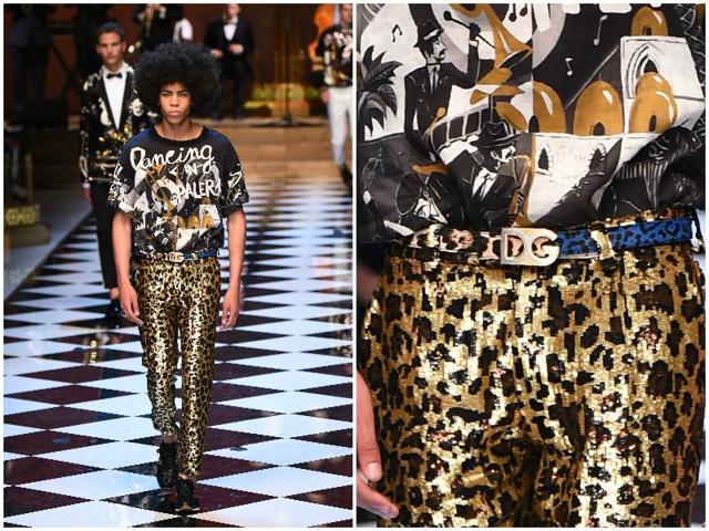 Dolce & Gabbana went all out with a jazzy, festive collection featuring wild animal prints and sequins galore. (AFP) Dolce & Gabbana went all out with a jazzy, festive collection featuring wild animal prints and sequins galore. (AFP)