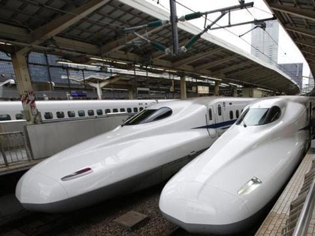 On December 12, India and Japan signed memorandum of understanding (MoU) for starting a bullet train service between two commercial hubs of the country, Mumbai and Ahmedabad.(AP)