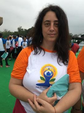 Antonella Bassi from Yoga Journal in Italy. (Monica Sharma/HT Photo)