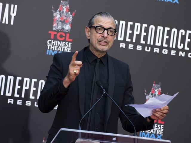 Actor Jeff Goldblum attends the hand and footprint ceremony ceremony for 20th Century Fox's Independence Day: Resurgence at TCL Chinese Theatre in Hollywood. (AFP)