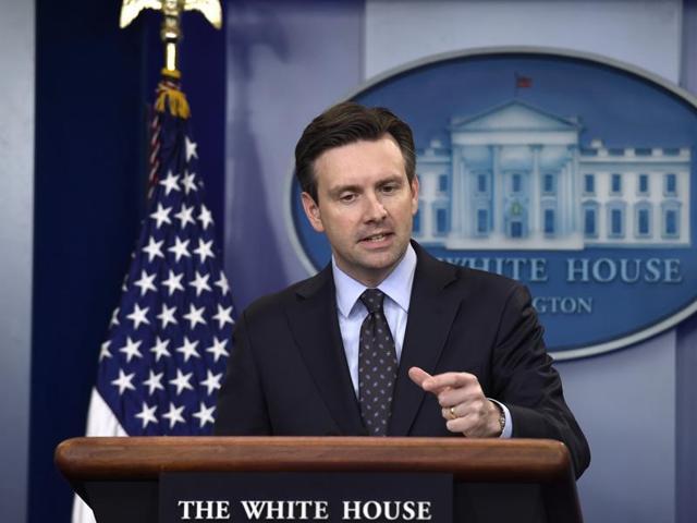 White House press secretary Josh Earnest speaks during a daily briefing at the White House in Washington.(AP)