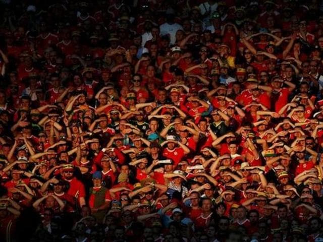 Wales' fans during their match against Russia at Stadium de Toulouse in France. (Reuters Photo)
