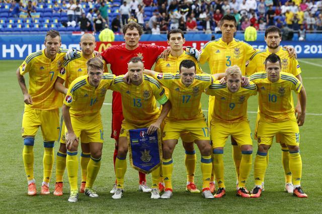 Ukraine’s national football team ahead of their clash against Northern Ireland at Stade de Lyon, Lyon, France. (Reuters Photo)