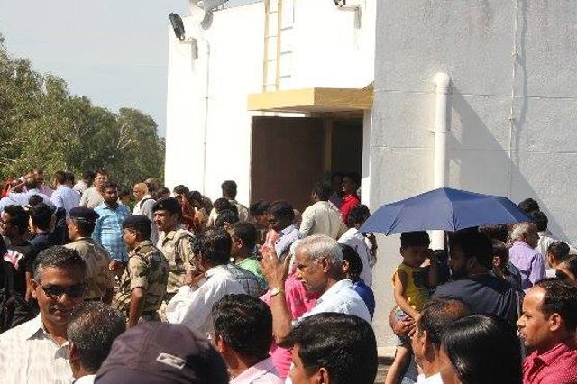 Crowds gathered at the official launch site for the historic occasion (Swati Sanyal) Crowds gathered at the official launch site for the historic occasion (Swati Sanyal)