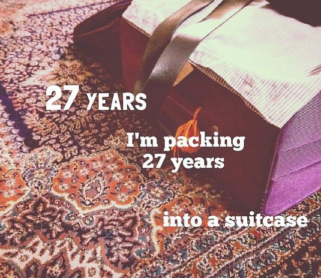 The photo series starts with a picture of a purple suitcase on an orange carpet. (Photo courtesy: facebook.com/BombayHectic) The photo series starts with a picture of a purple suitcase on an orange carpet. (Photo courtesy: facebook.com/BombayHectic)