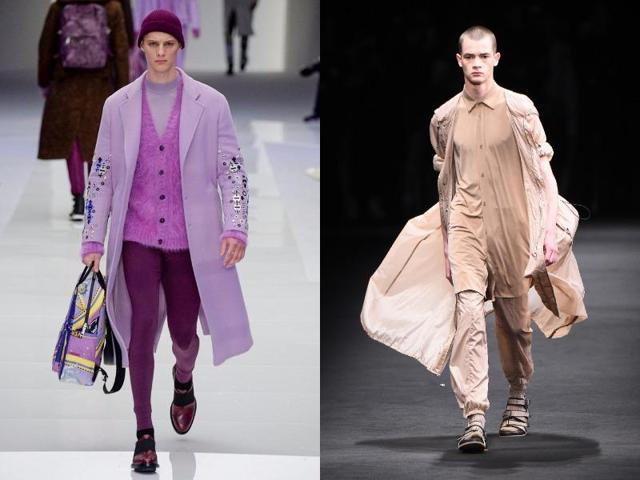 Versace: Lightweight, layered, fluid, functional were the key words at Versace, where the garments were dreamy and elegant. (AFP) Versace: Lightweight, layered, fluid, functional were the key words at Versace, where the garments were dreamy and elegant. (AFP)