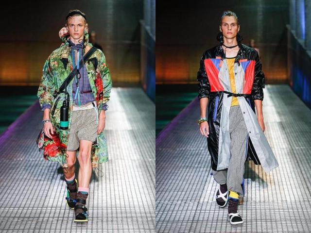 Prada: Prada embraced athleisure with an eye-poppingly bright display of neons. (AFP) Prada: Prada embraced athleisure with an eye-poppingly bright display of neons. (AFP)
