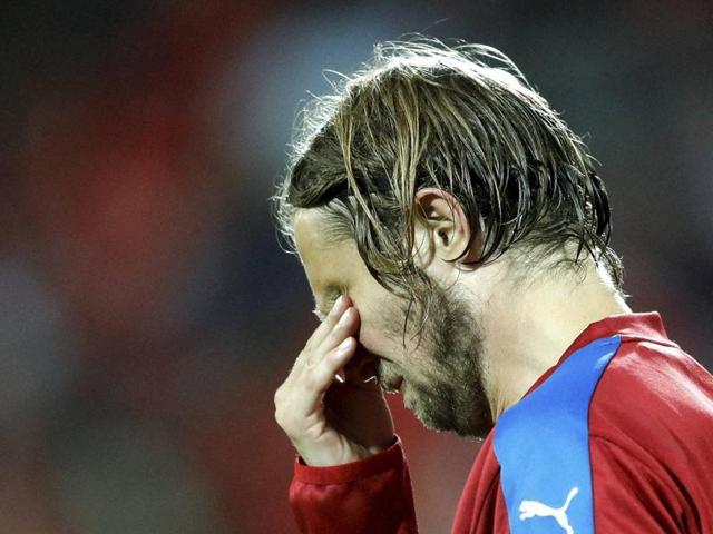 Czech Republic's Jaroslav Plasil cries after losing 0-2 during the Euro 2016 Group D football match against Turkey. (AP Photo) Czech Republic's Jaroslav Plasil cries after losing 0-2 during the Euro 2016 Group D football match against Turkey. (AP Photo)
