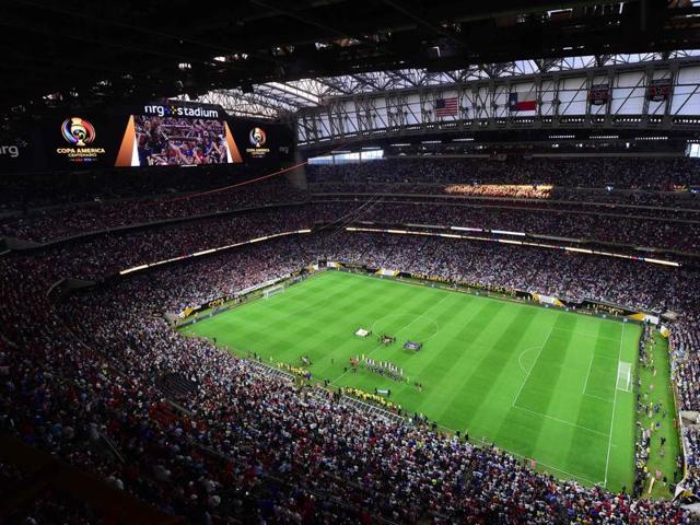 Picture taken before the start of the Copa America Centenario semifinal football match between US and Argentina in Houston, Texas. (AFP Photo) Picture taken before the start of the Copa America Centenario semifinal football match between US and Argentina in Houston, Texas. (AFP Photo)
