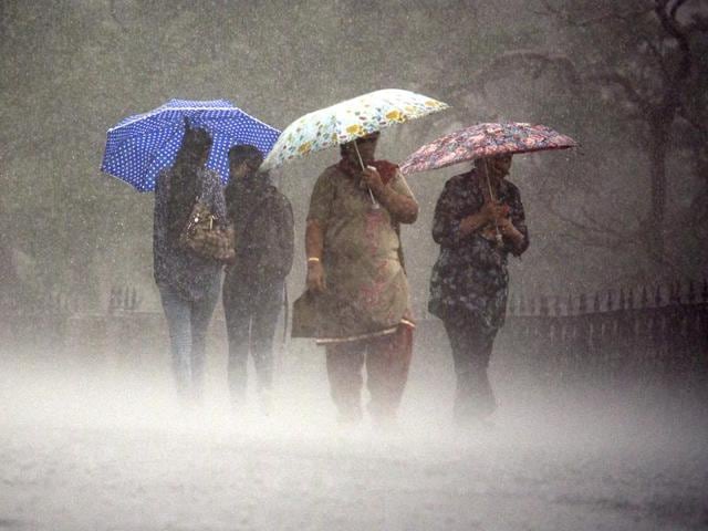 The rain was heavy in Shimla and other parts of Himachal Pradesh. (Deepak Sansta/HT)