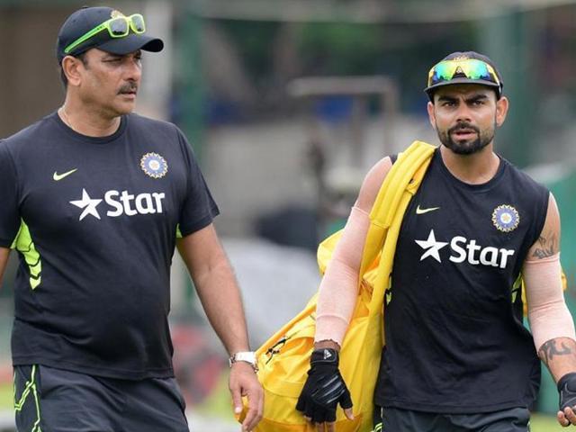 Shastri is hugely popular with the team and apparently enjoys Kohli’s support as well. He has been outspoken about the team’s needs, defended it in troubled times. (AFP) Shastri is hugely popular with the team and apparently enjoys Kohli’s support as well. He has been outspoken about the team’s needs, defended it in troubled times. (AFP)