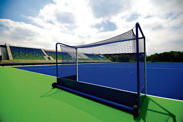 Polytan STI is the principal manufacturer of the blue turf being used at Rio and was the only company eligible to bid for the Bhopal turf.(Getty Images)