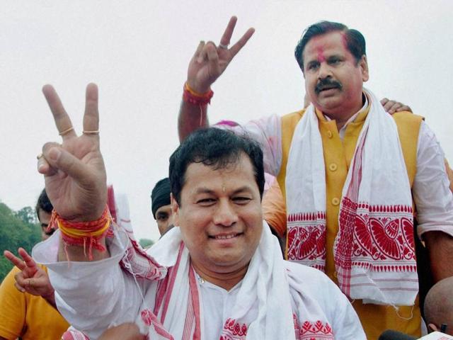 BJP’s Sarbananda Sonowal became the chief minister for Assam following the party’s victory in the assembly polls, in Guwahati. The BJP-led alliance will now take its ‘Congress-free’ Northeast agenda forward. (PTI File Photo) BJP’s Sarbananda Sonowal became the chief minister for Assam following the party’s victory in the assembly polls, in Guwahati. The BJP-led alliance will now take its ‘Congress-free’ Northeast agenda forward. (PTI File Photo)