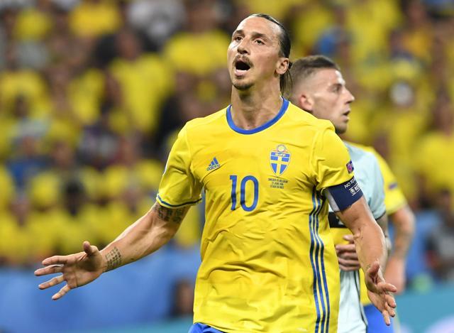 Sweden's forward Zlatan Ibrahimovic gestures during the Euro 2016 group E football match. (AFP Photo) Sweden's forward Zlatan Ibrahimovic gestures during the Euro 2016 group E football match. (AFP Photo)