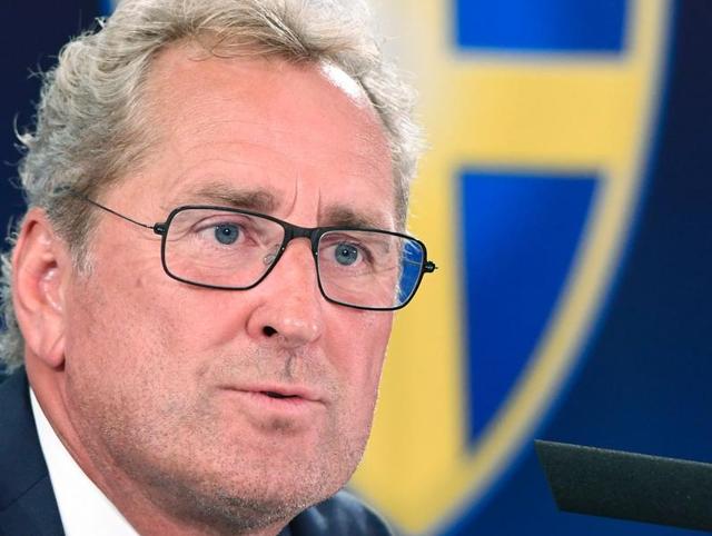 Sweden's head coach Erik Hamren attends his last press conference as the head coach of Sweden's national football team in Saint-Nazaire. (AFP Photo) Sweden's head coach Erik Hamren attends his last press conference as the head coach of Sweden's national football team in Saint-Nazaire. (AFP Photo)