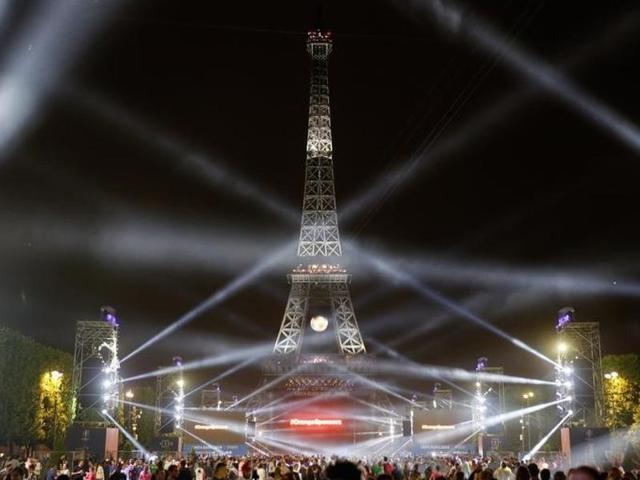 The Eiffel Tower is lit up after the France vs Romania EURO 2016 Group A football match. (Reuters Photo) 