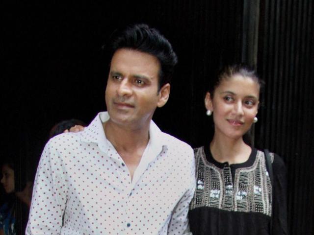 Mumbai: Bollywood actor Manoj Bajpayee along with his wife Neha during the world premiere of the film Kriti in Mumbai on Thursday. (PTI) Mumbai: Bollywood actor Manoj Bajpayee along with his wife Neha during the world premiere of the film Kriti in Mumbai on Thursday. (PTI)