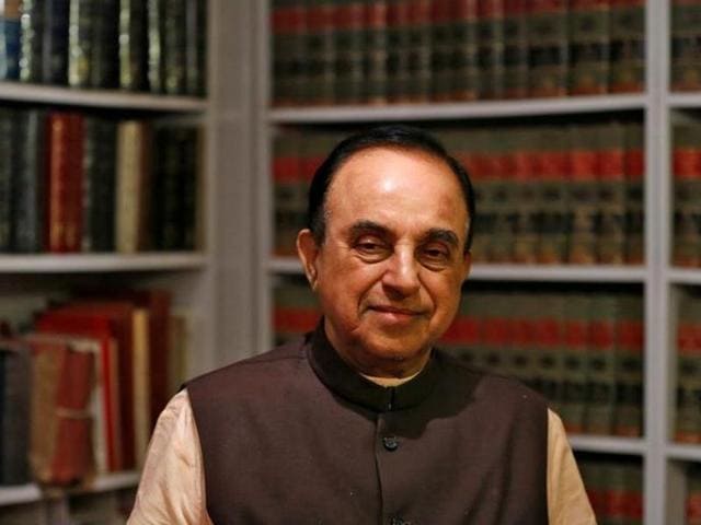 Bharatiya Janata Party (BJP) leader Subramanian Swamy poses for a picture after an interview with Reuters at his residence in New Delhi. (Reuters file) Bharatiya Janata Party (BJP) leader Subramanian Swamy poses for a picture after an interview with Reuters at his residence in New Delhi. (Reuters file)