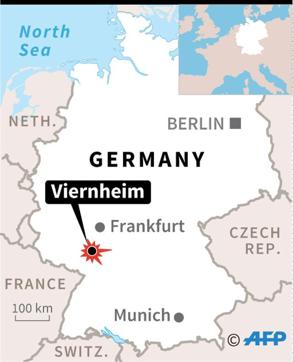 Map of Germany locating shooting incident at cinema in the German town of Viernheim. (AFP) Map of Germany locating shooting incident at cinema in the German town of Viernheim. (AFP)