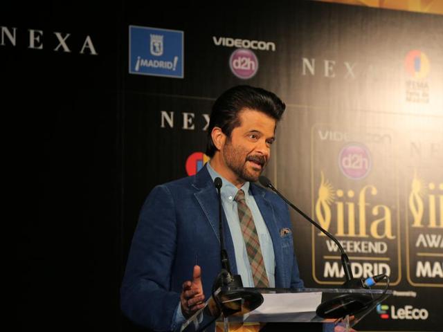 Anil Kapoor addresses the IIFA press meet in Madrid, Spain. (IIFA) 