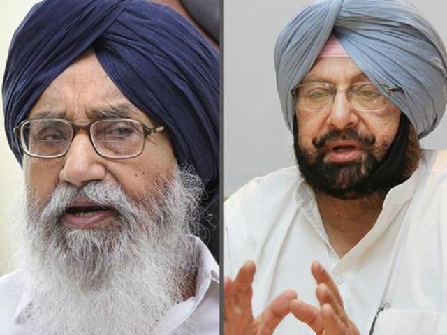 Badal made pointed attacks on Amarinder’s recently-launched ‘Halke Vich Captain’, a public-contact campaign.(HT Photo)