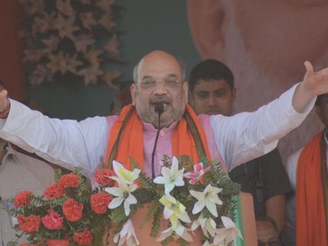 BJP president Amit Shah will address a public meeting in Haridwar on Saturday. (HT Photo) BJP president Amit Shah will address a public meeting in Haridwar on Saturday. (HT Photo)