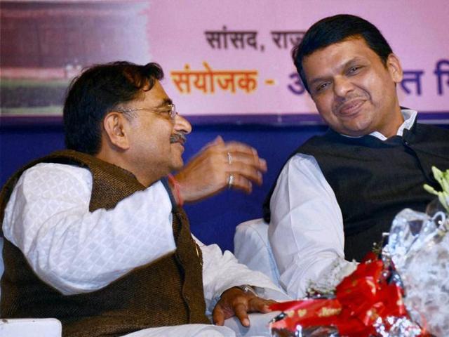 Chief minister of Maharashtra Devendra Fadnavis and MP Tarun Vijay during Dr Shyamaprasad Mukherjee award function in Mumbai. (PTI) Chief minister of Maharashtra Devendra Fadnavis and MP Tarun Vijay during Dr Shyamaprasad Mukherjee award function in Mumbai. (PTI)