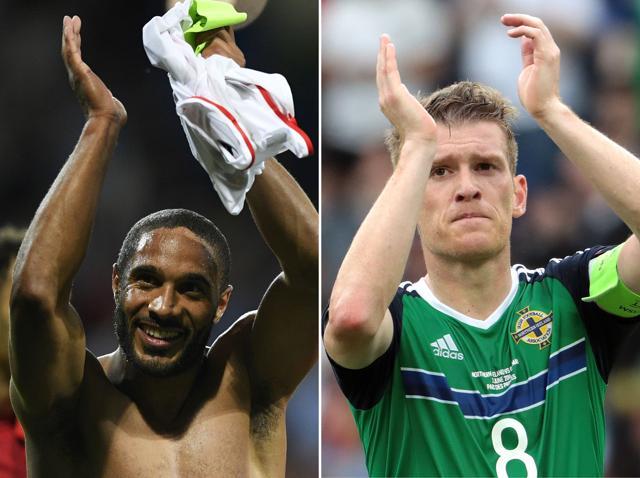 A combination picture shows Northern Ireland's midfielder and captain Steven Davis (right) Wales' defender and captain Ashley Williams (left). (AFP Photo) A combination picture shows Northern Ireland's midfielder and captain Steven Davis (right) Wales' defender and captain Ashley Williams (left). (AFP Photo)