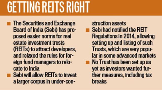 Sebi will now allow REITs to invest a larger corpus in under-construction assets. (HT Estates) Sebi will now allow REITs to invest a larger corpus in under-construction assets. (HT Estates)