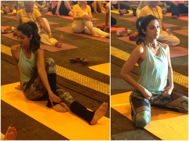 Shilpa Shetty puts her yoga skills on display at the IIFA Awards. (Jigar Shah/HT Photos) Shilpa Shetty puts her yoga skills on display at the IIFA Awards. (Jigar Shah/HT Photos)