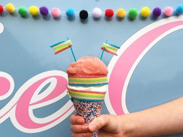 Peace, love, ice cream and rainbows from Hitchin, Hertfordshire, England. (Instagram/icebaby_icecreamvan)