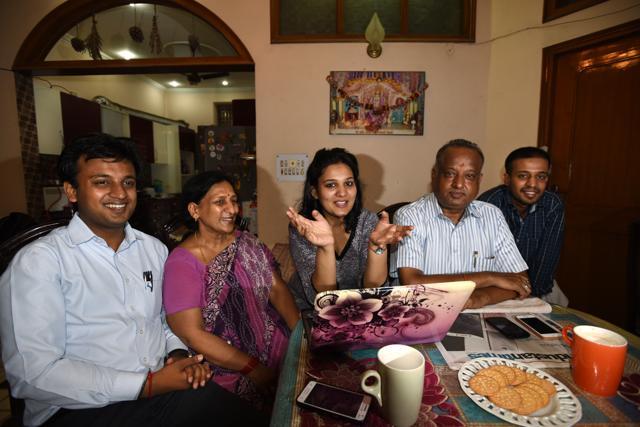 The Guptas used to stock up on pulses and grains in bulk. ‘Now we buy only for the week. My wife and I also plan the menu with care, keeping prices in mind,’ says businessman Anil (second from right), seen here with his wife and children. (Virendra Singh Gosain/HT PHOTO) The Guptas used to stock up on pulses and grains in bulk. ‘Now we buy only for the week. My wife and I also plan the menu with care, keeping prices in mind,’ says businessman Anil (second from right), seen here with his wife and children. (Virendra Singh Gosain/HT PHOTO)