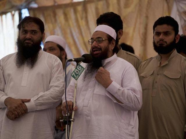Jamaat-ud_Dawaah chief Hafiz Saeed addresses a gathering to condemn American drone attacks in Islamabad. (AP) Jamaat-ud_Dawaah chief Hafiz Saeed addresses a gathering to condemn American drone attacks in Islamabad. (AP)