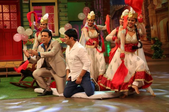 Govinda dances with Kapil on his show. (IANS)