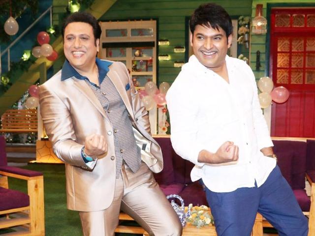 Mumbai: Actor Govinda with actor and stand-up comedian Kapil Sharma on the sets of The Kapil Sharma show, in Mumbai on June 22, 2016. (Photo: IANS)(IANS)