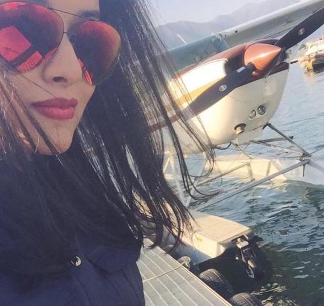 Actor Asin flew a sea plane during her holiday in Italy. (Instagram/Asin Thottumkal)