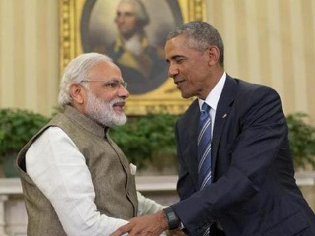 After a meeting between US President Barack Obama and Prime Minister Narendra Modi at the White House, the US, in a joint statement, recognised India as a ‘Major Defence Partner’.(AP File Photo) After a meeting between US President Barack Obama and Prime Minister Narendra Modi at the White House, the US, in a joint statement, recognised India as a ‘Major Defence Partner’.(AP File Photo)
