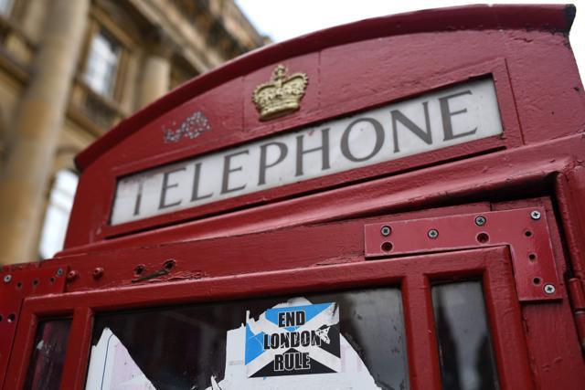 A pro-Scottish independence sticker is pictured on the side of a telephone box in Edinburgh, Scotland following the pro-Brexit result of the UK's EU referendum vote. (AFP Photo) A pro-Scottish independence sticker is pictured on the side of a telephone box in Edinburgh, Scotland following the pro-Brexit result of the UK's EU referendum vote. (AFP Photo)