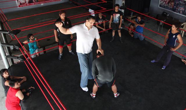 The Great Khali in the CWE ring. (Anil Dayal/HT Photo)