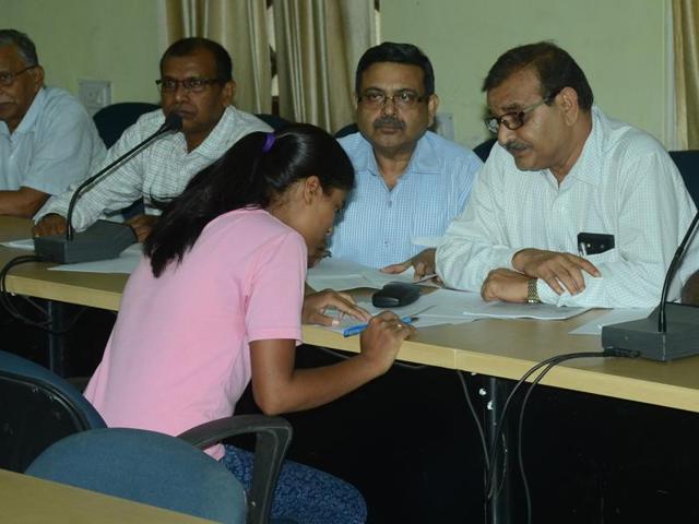 A total of 14 students were called for a re-test by the board after a news channel broadcast a report in which Ruby Rai said: “Prodikal (read political) science is about cooking” (PTI) A total of 14 students were called for a re-test by the board after a news channel broadcast a report in which Ruby Rai said: “Prodikal (read political) science is about cooking” (PTI)