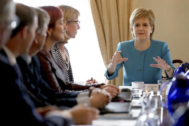 Scotland's first minister Nicola Sturgeon speaks during an emergency cabinet meeting in Edinburgh, Scotland. (Reuters) Scotland's first minister Nicola Sturgeon speaks during an emergency cabinet meeting in Edinburgh, Scotland. (Reuters)