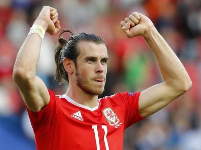 Wales' Gareth Bale celebrates after the game.(Reuters Photo)