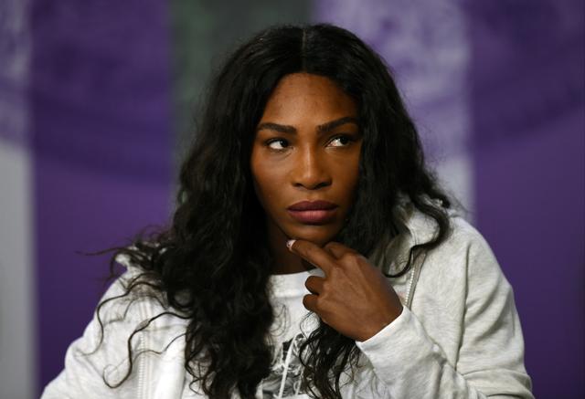 Serena Williams of the US gives her pre-Championships press conference at The All England Lawn Tennis Club, ahead of the Wimbledon Tennis Championships in London, Sunday. (AP) Serena Williams of the US gives her pre-Championships press conference at The All England Lawn Tennis Club, ahead of the Wimbledon Tennis Championships in London, Sunday. (AP)