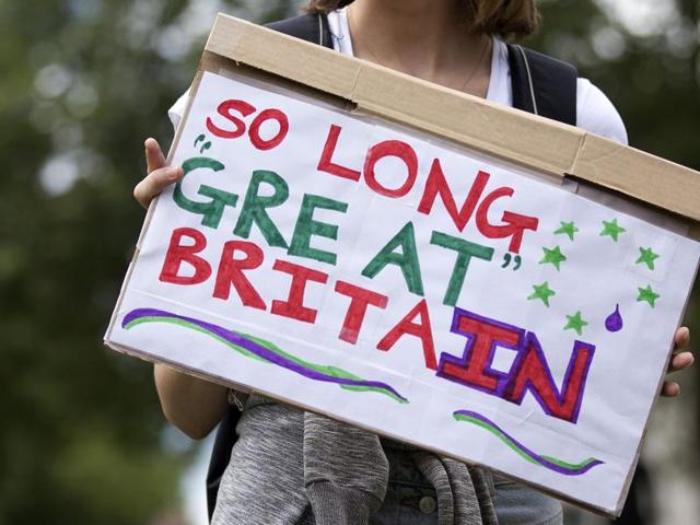 The front page of the London Evening Standard showing British Prime Minister David Cameron holding hands with his wife Samantha as they come out from 10 Downing Street to make an announcement following the results of the EU referendum are seen in London on June 24, 2016(AFP)