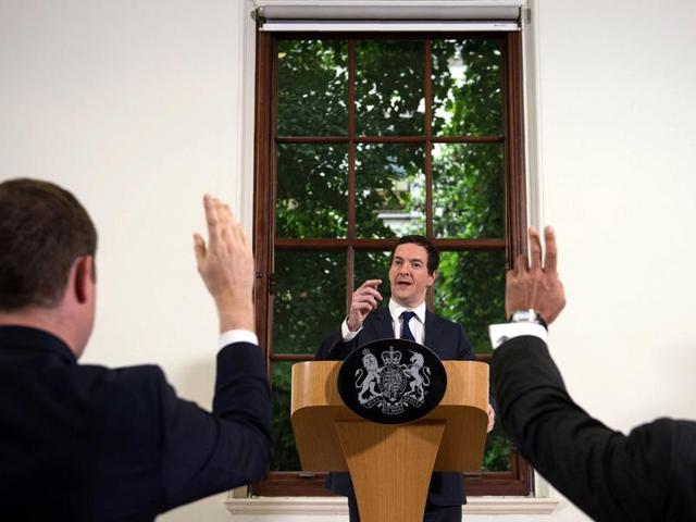 British Chancellor of the Exchequer George Osborne makes a statement at the Treasury in London on June 27, 2016, following the pro-Brexit outcome of the June 23 EU referendum. (AFP Photo) British Chancellor of the Exchequer George Osborne makes a statement at the Treasury in London on June 27, 2016, following the pro-Brexit outcome of the June 23 EU referendum. (AFP Photo)