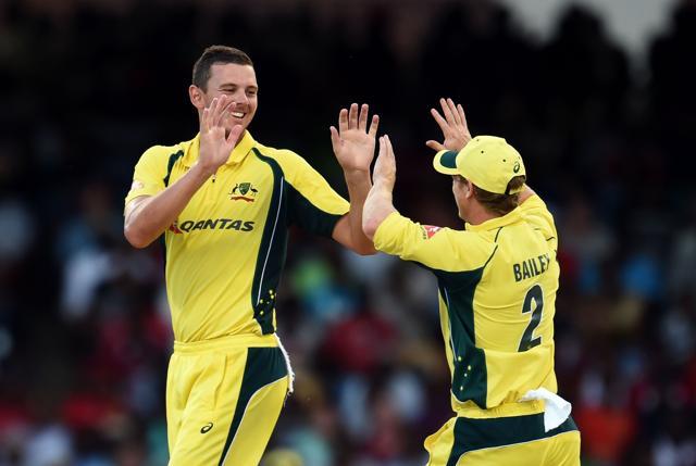 Josh Hazlewood’s (L) exploits won him man of the series. (AFP) Josh Hazlewood’s (L) exploits won him man of the series. (AFP)