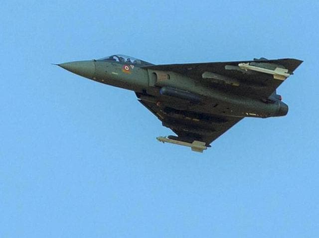 Indian Air Force's Tejas fighter jet in action during 'Exercise Iron Fist' in the desert of Pokhran.(PTI File Photo) Indian Air Force's Tejas fighter jet in action during 'Exercise Iron Fist' in the desert of Pokhran.(PTI File Photo)