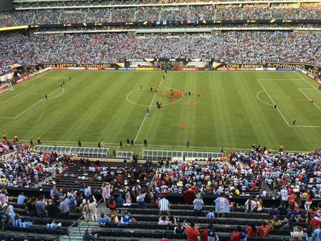 Inside the Metlife stadium before the start of the match. (AFP)