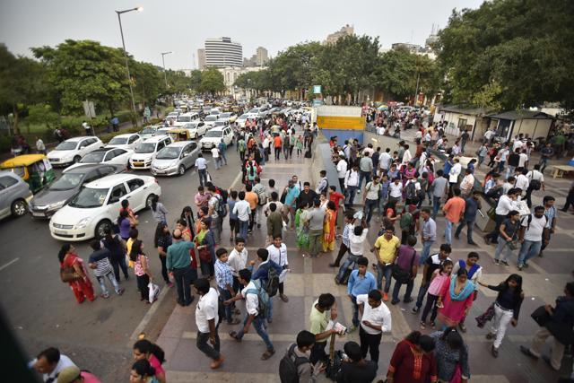Passengers complained of long waiting hours caused by overcrowding. (Ravi Choudhary/HT Photo) Passengers complained of long waiting hours caused by overcrowding. (Ravi Choudhary/HT Photo)
