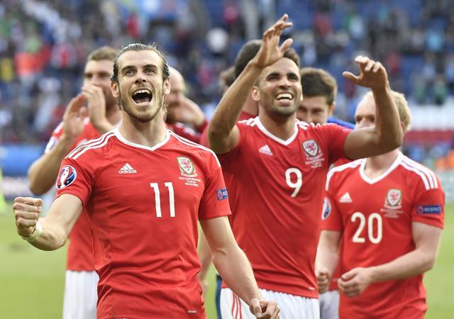 Wales Gareth Bale, left, celebrates his teams victory after the Euro 2016 round of 16 match. (AP Photo) Wales Gareth Bale, left, celebrates his teams victory after the Euro 2016 round of 16 match. (AP Photo)